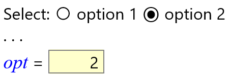 Two radio buttons and an input field